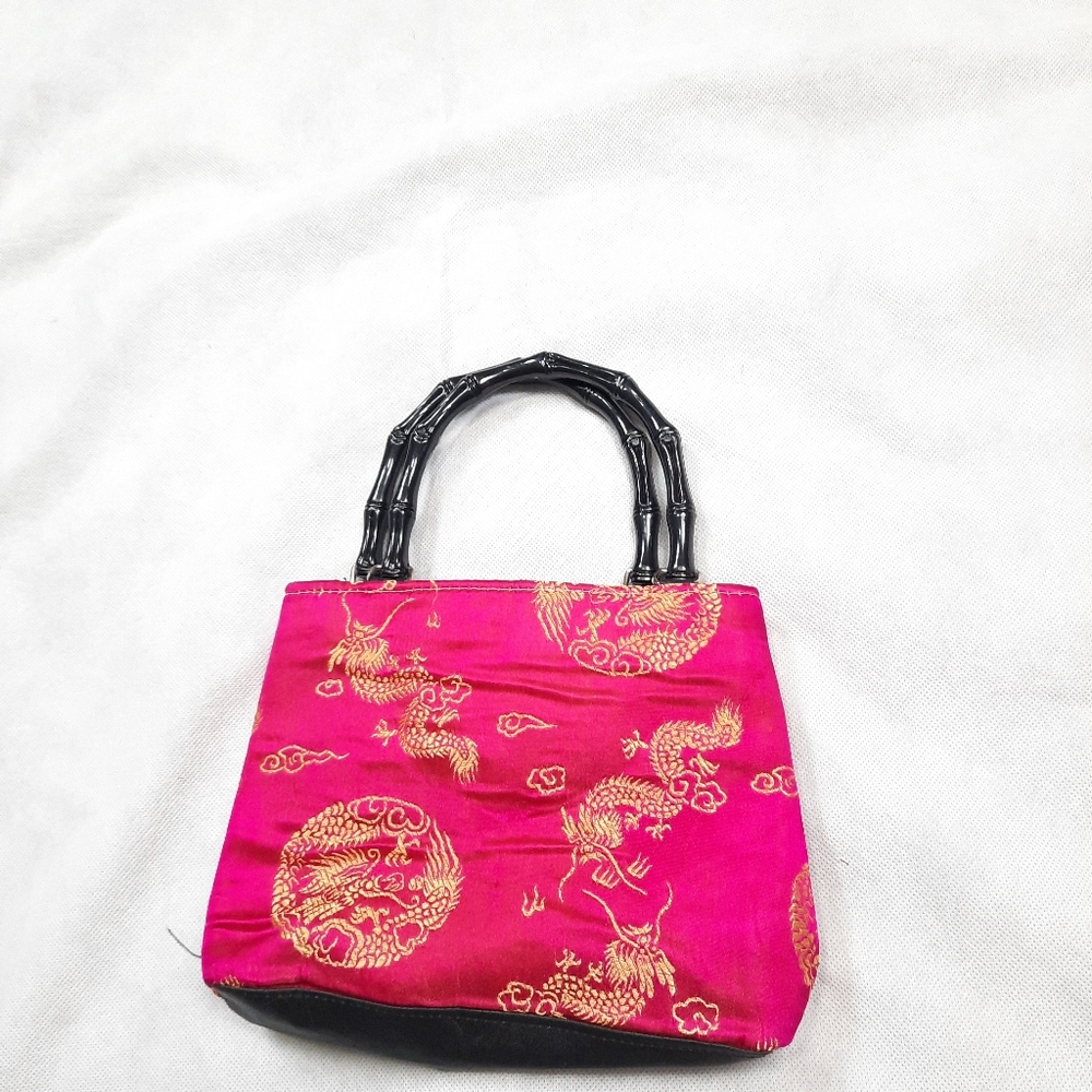 Pink Dragon Print Purse